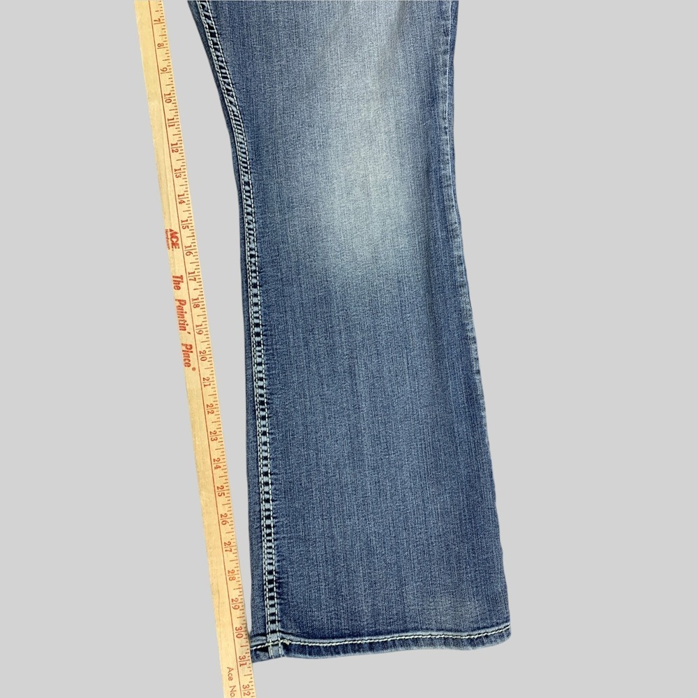 Silver Jeans Tuesday Bootcut Jeans Womens 40x31 Blue Embroidered Whiskered - Picture 7 of 11